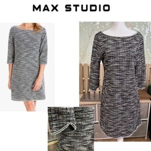 NWOT Max Studio-Tweed Woven Dress Women Size M - Casual Office Chic